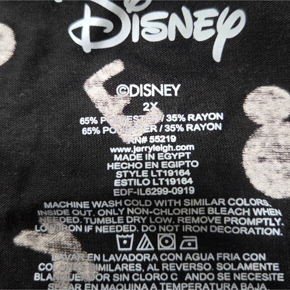 Disney Black and Gray Mickey Print Long Sleeve Hooded Tee Size 2 X - Picture 4 of 7